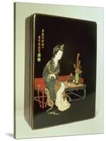 Chinese-Style Writing Box, Japanese, Inscribed with the Green Pottery Seal of Ritsuo, Ivory-null-Stretched Canvas
