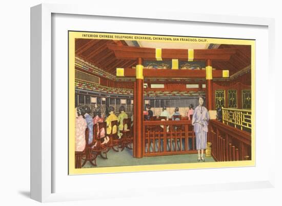 Chinese Telephone Exchange, San Francisco, California-null-Framed Art Print
