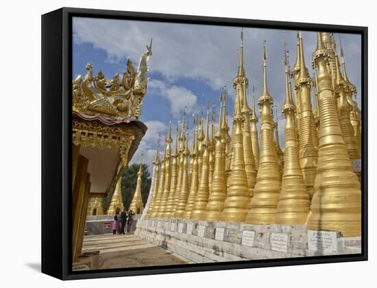 Chinese Tourists Visit Buddhist Temples in the Inle Lake Region, Shan State, Myanmar (Burma)-Julio Etchart-Framed Stretched Canvas