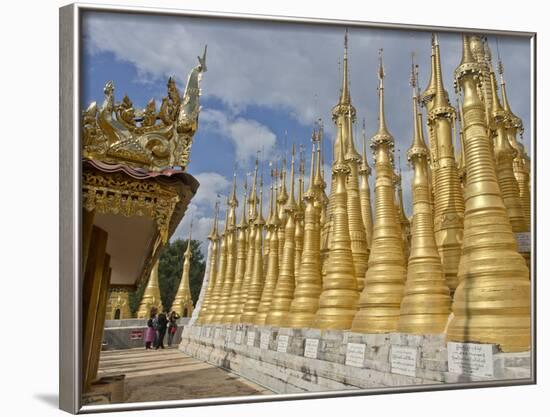 Chinese Tourists Visit Buddhist Temples in the Inle Lake Region, Shan State, Myanmar (Burma)-Julio Etchart-Framed Photographic Print