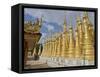 Chinese Tourists Visit Buddhist Temples in the Inle Lake Region, Shan State, Myanmar (Burma)-Julio Etchart-Framed Stretched Canvas