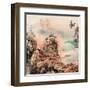 Chinese Traditional Ink Painting, Landscape of Season, Fall.-elwynn-Framed Art Print