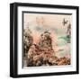 Chinese Traditional Ink Painting, Landscape of Season, Fall.-elwynn-Framed Art Print