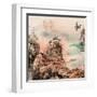 Chinese Traditional Ink Painting, Landscape of Season, Fall.-elwynn-Framed Art Print