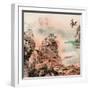 Chinese Traditional Ink Painting, Landscape of Season, Fall.-elwynn-Framed Art Print