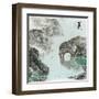 Chinese Traditional Ink Painting, Landscape of Season, Summer.-elwynn-Framed Art Print