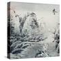 Chinese Traditional Ink Painting, Landscape of Season, Winter.-elwynn-Stretched Canvas