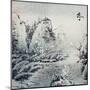 Chinese Traditional Ink Painting, Landscape of Season, Winter.-elwynn-Mounted Art Print