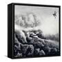 Chinese Traditional Ink Painting, Landscape of Season, Winter.-elwynn-Framed Stretched Canvas