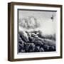 Chinese Traditional Ink Painting, Landscape of Season, Winter.-elwynn-Framed Art Print