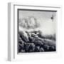 Chinese Traditional Ink Painting, Landscape of Season, Winter.-elwynn-Framed Art Print