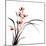 Chinese Traditional Ink Painting Of Orchid On White Background-elwynn-Mounted Art Print