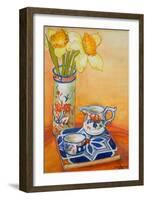 Chinese Vase with Daffodils, Pot and Jug-Joan Thewsey-Framed Giclee Print