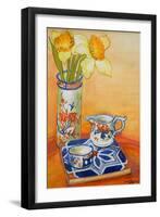 Chinese Vase with Daffodils, Pot and Jug-Joan Thewsey-Framed Giclee Print