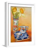 Chinese Vase with Daffodils, Pot and Jug-Joan Thewsey-Framed Giclee Print