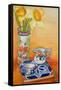 Chinese Vase with Daffodils, Pot and Jug-Joan Thewsey-Framed Stretched Canvas