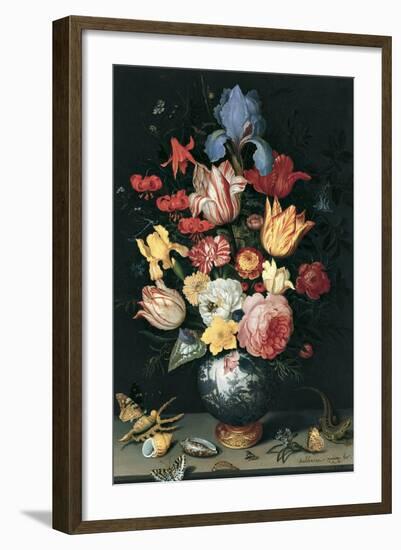 Chinese Vase with Flowers, Shells and Insects-Balthasar van der Ast-Framed Giclee Print