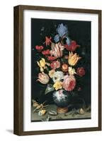 Chinese Vase with Flowers, Shells and Insects-Balthasar van der Ast-Framed Giclee Print