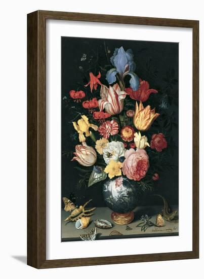 Chinese Vase with Flowers, Shells and Insects-Balthasar van der Ast-Framed Giclee Print