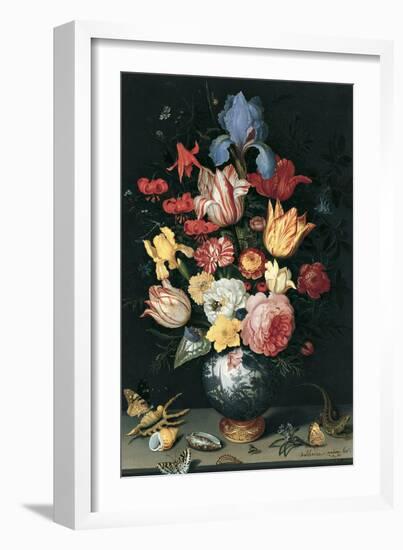 Chinese Vase with Flowers, Shells and Insects-Balthasar van der Ast-Framed Giclee Print