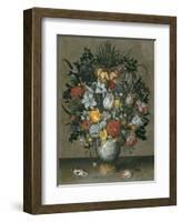 Chinese Vase with Flowers, Shells and Insects-Ambrosius Bosschaert the Elder-Framed Giclee Print