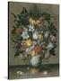 Chinese Vase with Flowers, Shells and Insects-Ambrosius Bosschaert the Elder-Stretched Canvas