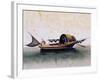 Chinese Vessel, Painting on Silk, 19th Century-null-Framed Giclee Print