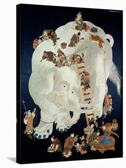Chinese Washing a White Elephant, Gift Cover, 1800-50-null-Stretched Canvas