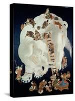 Chinese Washing a White Elephant, Gift Cover, 1800-50-null-Stretched Canvas