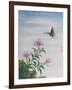 Chinese Watercolor of a Moth and Pink Carnations-null-Framed Giclee Print