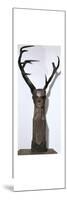 Chinese wooden sculpture of an antlered head-Unknown-Mounted Art Print