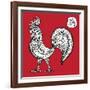 Chinese Zodiac. Animal Astrological Sign. Cock.-Katyau-Framed Art Print