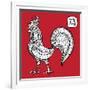 Chinese Zodiac. Animal Astrological Sign. Cock.-Katyau-Framed Art Print