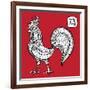 Chinese Zodiac. Animal Astrological Sign. Cock.-Katyau-Framed Art Print