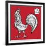 Chinese Zodiac. Animal Astrological Sign. Cock.-Katyau-Framed Art Print