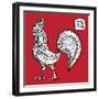 Chinese Zodiac. Animal Astrological Sign. Cock.-Katyau-Framed Art Print