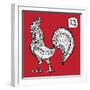 Chinese Zodiac. Animal Astrological Sign. Cock.-Katyau-Framed Art Print