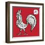 Chinese Zodiac. Animal Astrological Sign. Cock.-Katyau-Framed Art Print