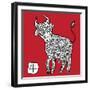 Chinese Zodiac. Animal Astrological Sign. Cow.-Katyau-Framed Art Print