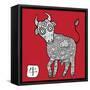 Chinese Zodiac. Animal Astrological Sign. Cow.-Katyau-Framed Stretched Canvas