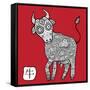 Chinese Zodiac. Animal Astrological Sign. Cow.-Katyau-Framed Stretched Canvas