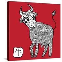 Chinese Zodiac. Animal Astrological Sign. Cow.-Katyau-Stretched Canvas