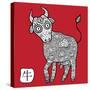 Chinese Zodiac. Animal Astrological Sign. Cow.-Katyau-Stretched Canvas