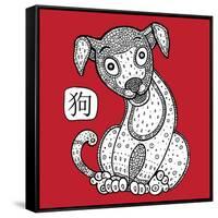 Chinese Zodiac. Animal Astrological Sign. Dog.-Katyau-Framed Stretched Canvas