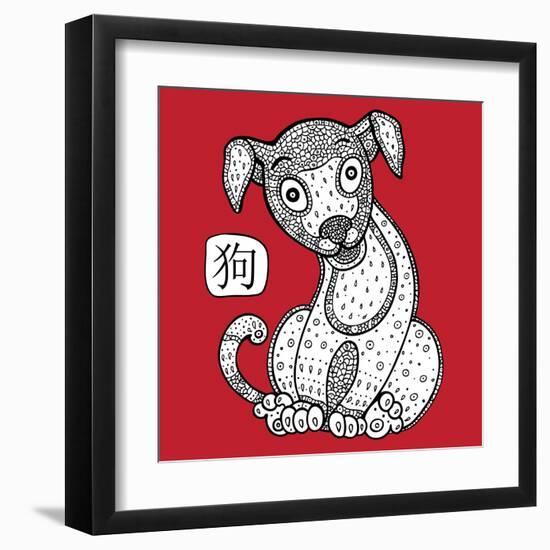 Chinese Zodiac. Animal Astrological Sign. Dog.-Katyau-Framed Art Print