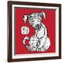 Chinese Zodiac. Animal Astrological Sign. Dog.-Katyau-Framed Art Print