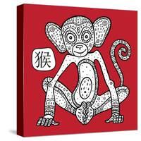 Chinese Zodiac. Animal Astrological Sign. Monkey.-Katyau-Stretched Canvas