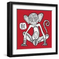 Chinese Zodiac. Animal Astrological Sign. Monkey.-Katyau-Framed Art Print