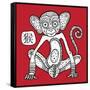 Chinese Zodiac. Animal Astrological Sign. Monkey.-Katyau-Framed Stretched Canvas