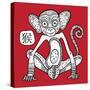 Chinese Zodiac. Animal Astrological Sign. Monkey.-Katyau-Stretched Canvas